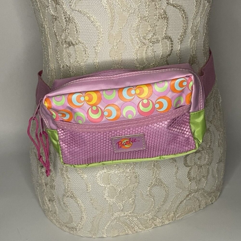 Barbie Y2K Pink Green Neon Fanny Pack Waist Bag Zip Adj Strap Child Teen XSAdult